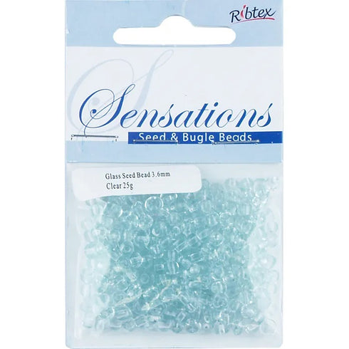 3.6mm Glass Seed Beads - 25g (available in 42 colours)